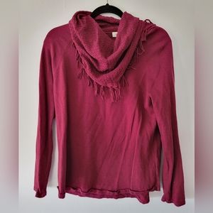 Style & co cowl scarf fringe sweater
